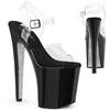 Pleaser - XTREME808CRS KnöchelriemenSandale, Poledance Schuhe - Pole dance schuhe - Schwarz/Silberfarben Product image